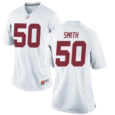 Women's Alabama Crimson Tide #50 Tim Smith White Replica NCAA College Football Jersey 2403FZHD2